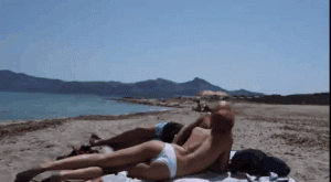 Cum In Mouth Blowjob At Public Beach [GIF]