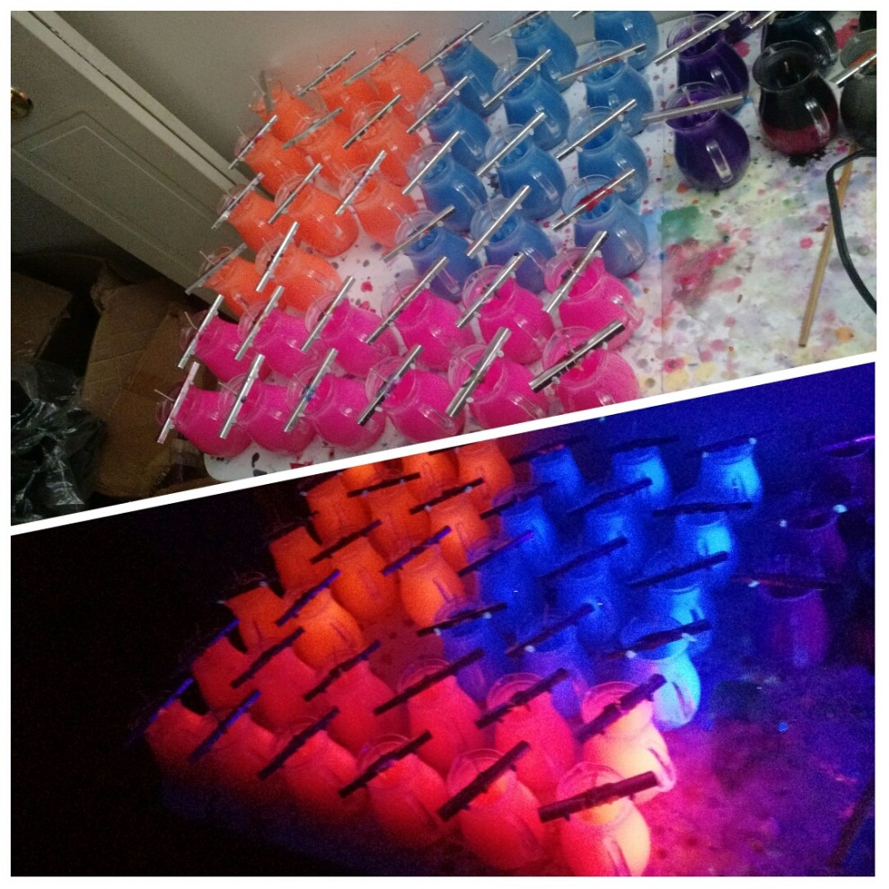 UV wax play candles in pitchers - hot pink