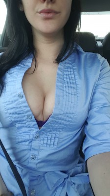 (F) should I button up my blouse more?