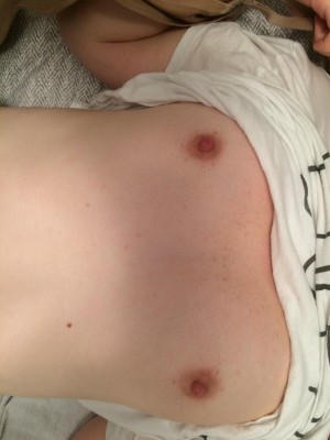 My wife's sexy flat chest