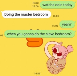 so my dom is helping his mum set up the furniture in her newly renovated house today...