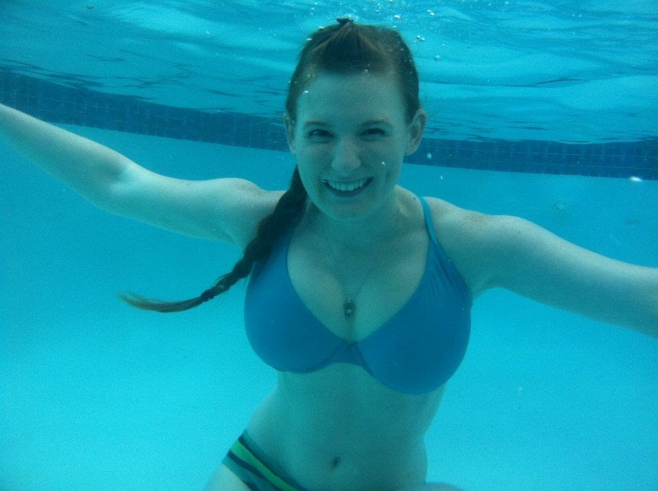 Big tits underwater