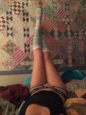 I've got some playful knee socks and some cute undies. Won't you join me? [f]