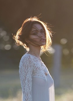 Just the top of a white lacy dress - Melody Le