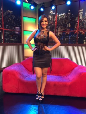 Srita. Pitazo - Black miniskirt + see through top