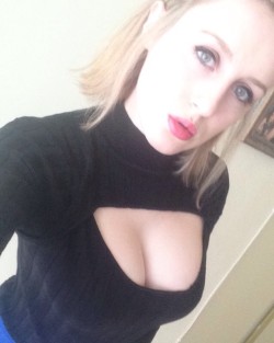 Care for a keyhole turtleneck? Aka boob-window sweater