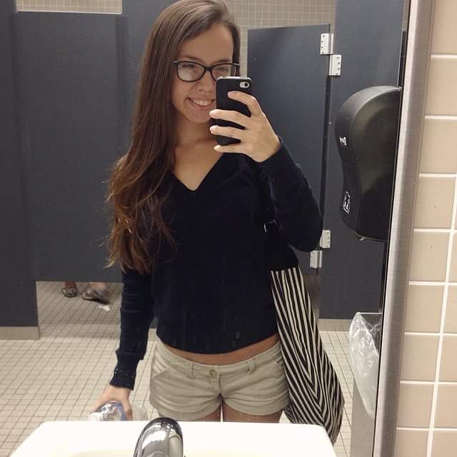 Class was lame so I escaped to the restroom for a moment