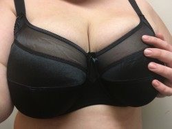 Got a new bra. It's a bit snug. Perhaps an H cup would have fit better...