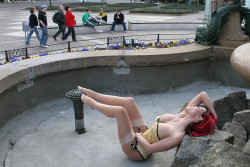 Hanging out in a fountain (x/post r/layerednylons)