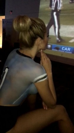 Watching the Super Bowl In Body Paint (XPost /r/NSFWSports)