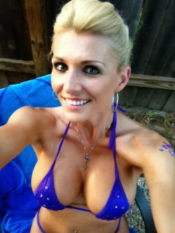 Milf in a purple bikini