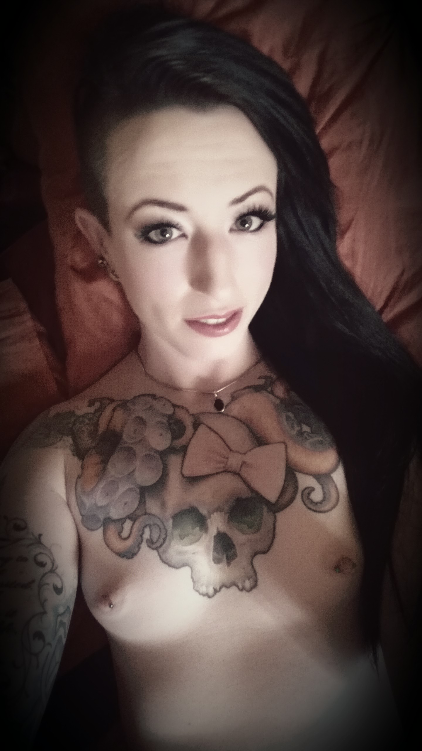 Pallid and tattooed with pretty pierced nips! Check out my recent selfie. .  . | Sniz Porn