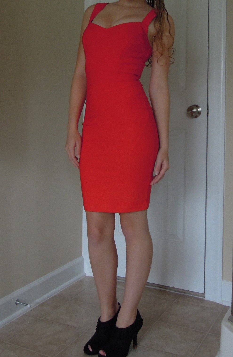 Red dress and heels