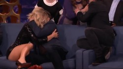 Kaley Cuoco Adjusting Her Dress @ Conan (2016)