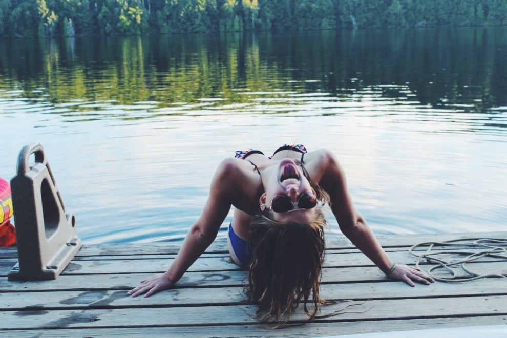 Upside down view on the dock