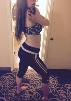 about to hit the hotel gym [f]