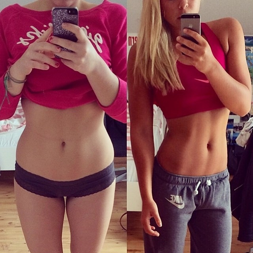 before after slim fitness pretty Fit Girl