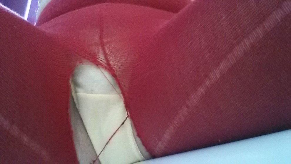 Oopsie! Looks like my red tights have seen better days...