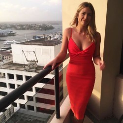 Red on the balcony