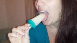 Wife Tasting My Homemade Cumsicle