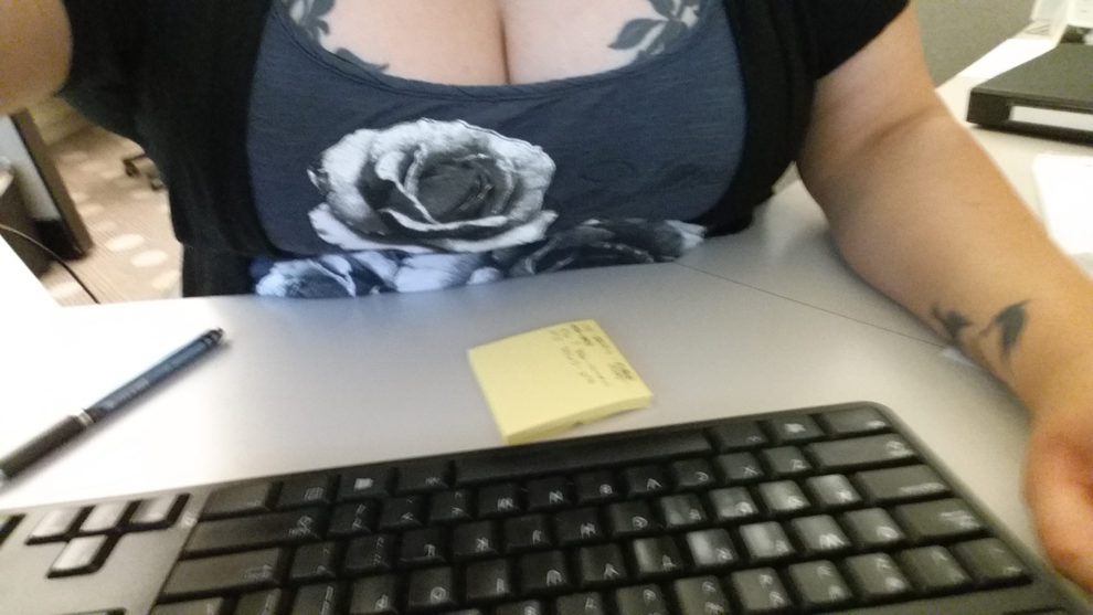 In celebration of tit-tacular Thursday.. I present to you work cleavage