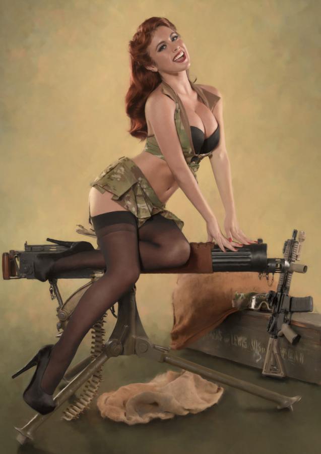 Old school pinup redhead