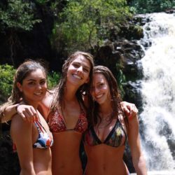 Three at the waterfall