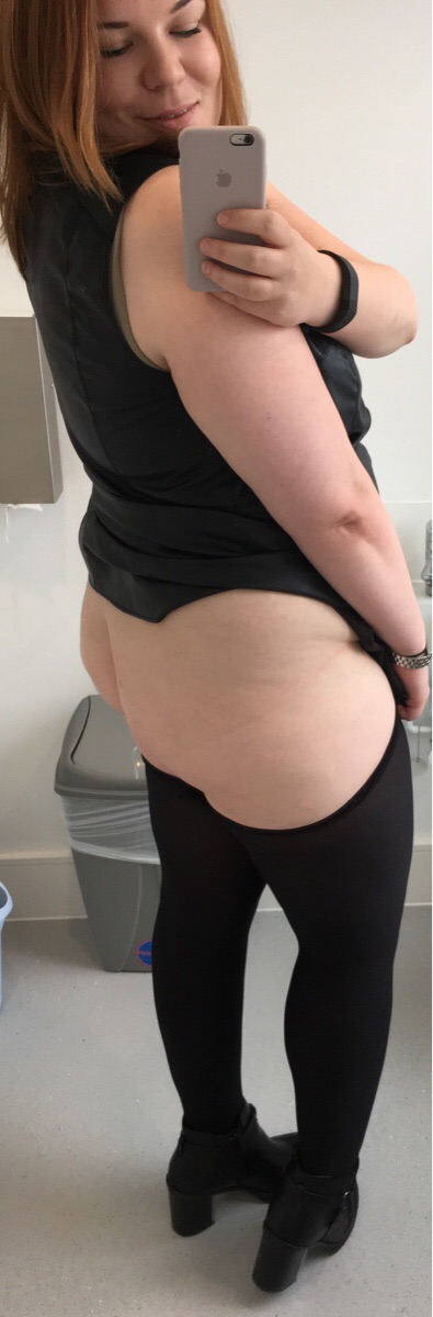 A cheeky flash of my bum at work...