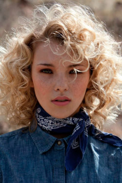 Curly hair and freckles