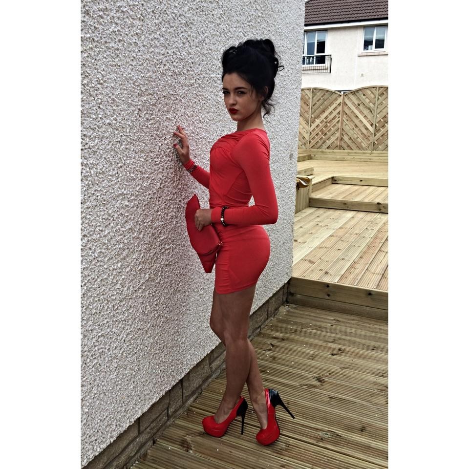 High heels and red dress