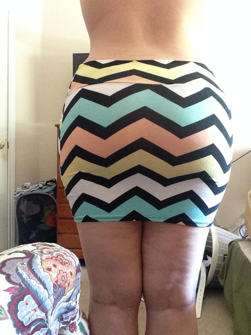 Want to guess what's under this skirt? I'll give you a hint: it's not panties.