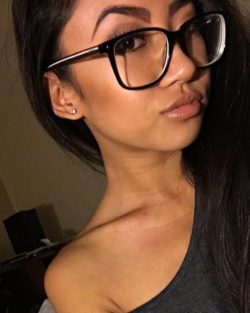 Big glasses on sexy hottie