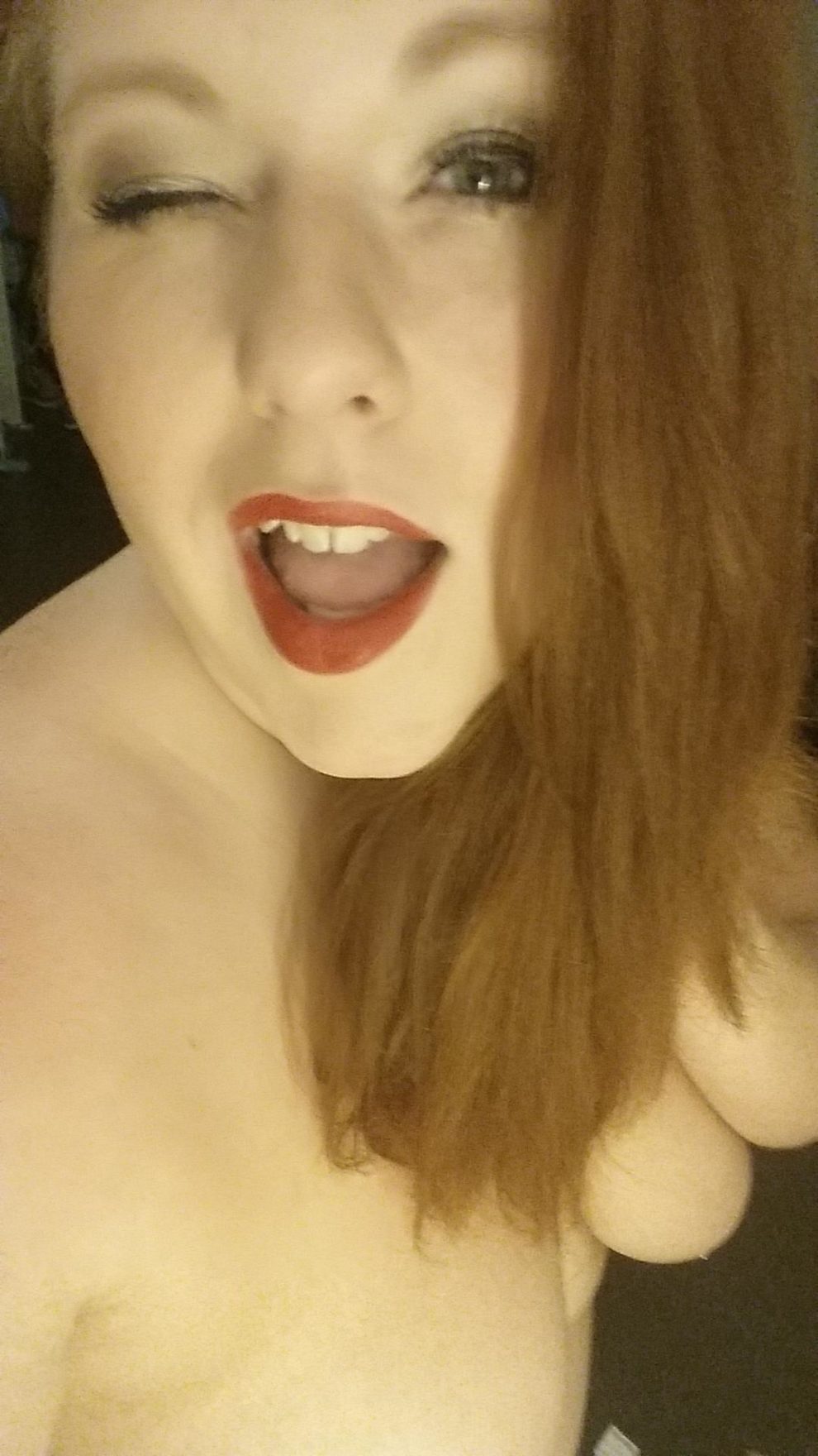 She wants to put her red lips on your dick