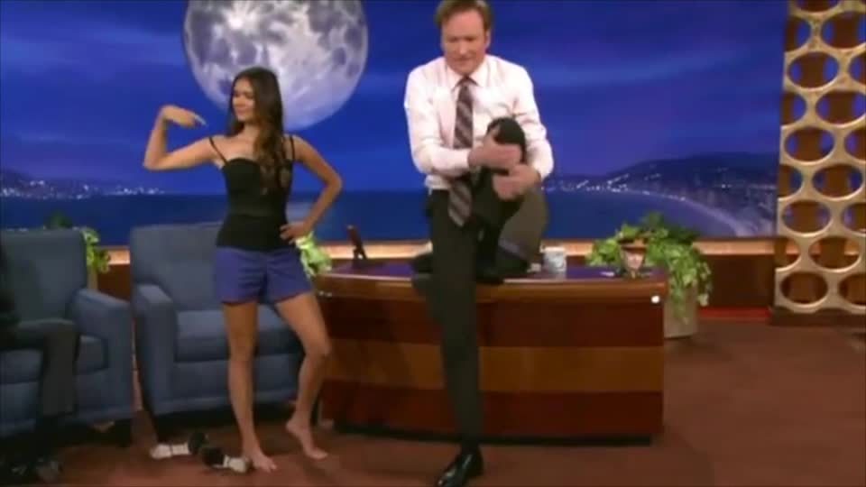 Some yoga moves on Conan's show...