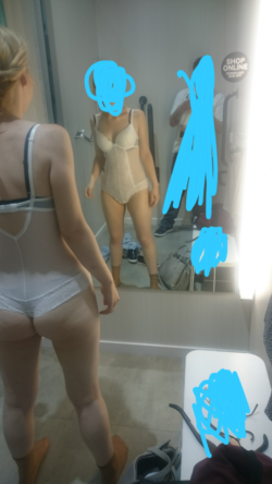 The fiancée trying on some sexy lingerie