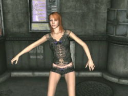 Crimson haired 3D super model in dark underware Wanda dancing seductively for u