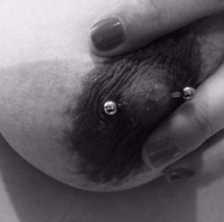 My pierced nipple ???? love to be touched (f)