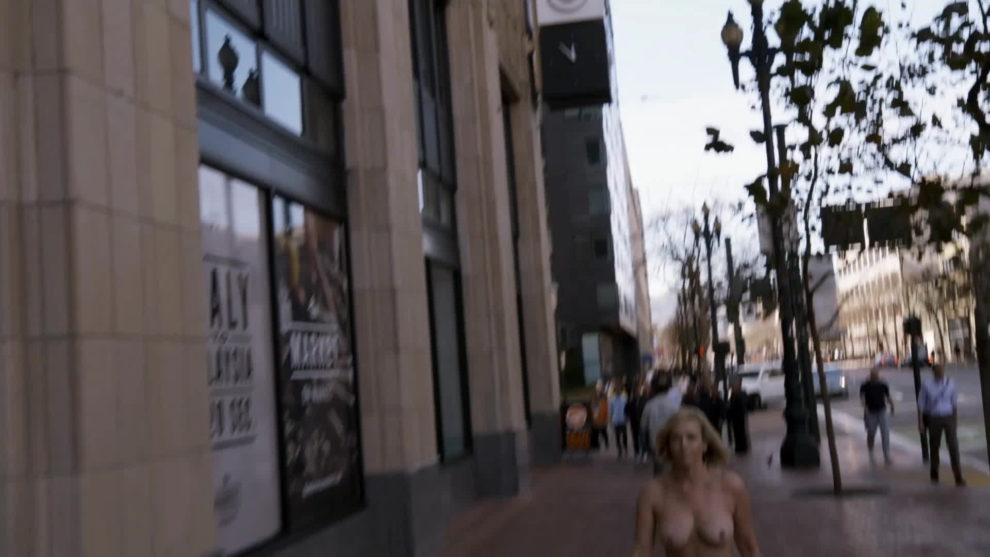 Chelsea Handler's topless bouncing plots in public on an episode of Chelsea Does..