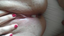 My wife's creamy slit