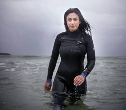 Norwegian politician in tight wetsuit