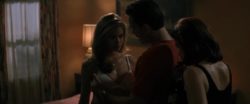 Denise Richards topless threesome and lesbian kissing in Wild Things