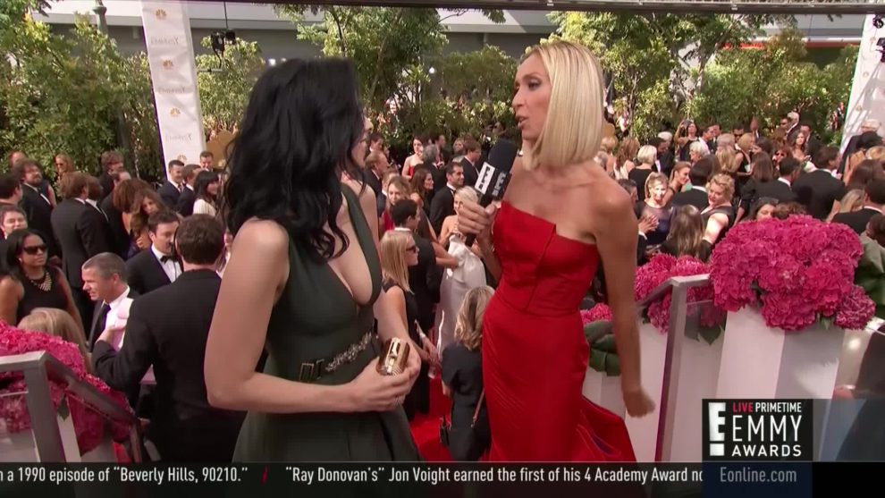 Sarah Silverman and Giuliana Rancic pre-Emmy red carpet plot