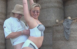 German wifey surprises a farmer