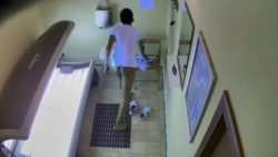 Secret photos of 2 undercover agent cameras in public solarium