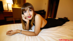 Lovely 26yo Thai ladyboy will get a mouthful of cum from large white cock