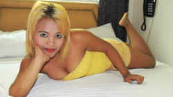 Blonde Asian girl met at the mall gets screwed and splooged on