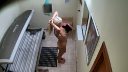 Horny Blond Tanning her Gorgeous Frame