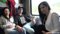 Foursome Intercourse in Public TRAIN