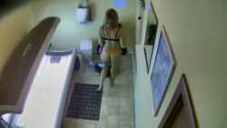 Hidden Cam – Bushy Pussy in Solarium