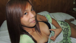 Petite young Filipina girl has pussy creamed after sex